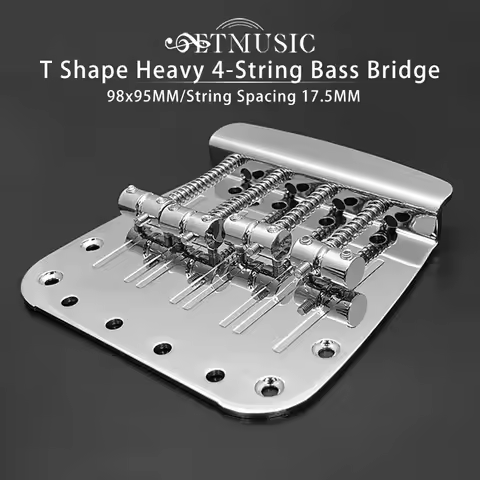 T Shape 4-String Bass Bridge 98x95MM String bottom or body through String Spacing 17.5MM for Bass Gu