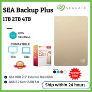 【Ready Stock】Seagate Backup Plus Slim 2.5'' HDD 1TB/2TB/4TB hard disk USB3.0 Portable External Hard 