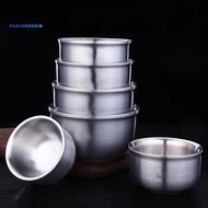 PEK-Stainless Steel Double Wall Insulated Round Rice Soup Bowl Kitchen Tableware