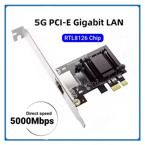 5G PCI-E to RJ45 Network Card Realtek 8126 1000/2500/5000Mbps RJ45 Interface Gigabit Ethernet PCI Ex