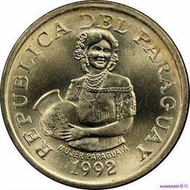 悅享購✨滿300出貨全新巴拉圭5瓜拉尼硬幣 1992年版外國錢幣 16.97mm