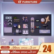 Pegboard Gaming Table Organzier Display Rack Perforated Display Board Wall Mounted Hole Board Bedroo