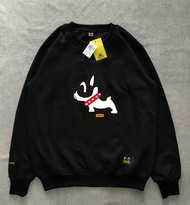 SWEATER CREWNECK PANCOAT BEBEK KUNING M L XL KATUN FLEECE TEBAL SABLON PREMIUM HITAM ABU