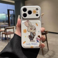 Rabbit Cartoon Shockproof Leather Soft Phone Case For Samsung S25 S26 S24 S23 S22 Ultra F07