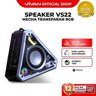 VIVAN Bluetooth Speaker Mecha Transparant RGB TWS Interkoneksi BT 5.4 VS22 Garansi 12 Bulan