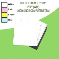 (1BOX) GOLDEN FORM 9.5"X11" 2PLY [W/P] 1000'S NCR Computer Form | 电脑纸 X 1BOX