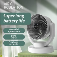2400mAh Rechargeable Air Circulation Fan USB Charging Household Portable Fan Mini Mute Shake Head De