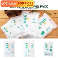 DORAMILL Disposable Travel-Use Bedsheet Cadar Pillow Case Towel Toilet Bowl Cover Travel Kit Disposa