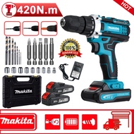 MAKlTA Cordless Drill 36V Drill Power Tool 2 Electric 1 Charge Rechargeable Drill Bit Set for Metal Wood and Concrete Makita Power Tools Drill Set Impact Drive Tool