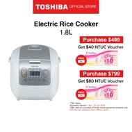 [FREE GIFT]Toshiba RC-18NMFEIS White Copper Forged Pot with Non-stick Coating Electric Rice Cooker, 1.8L