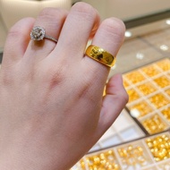Shuibei Gold5D Cyanide-free hard gold ring, new versatile design for men and women, pure gold999Ring