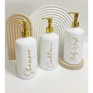 Dispenser botol sabun cair 500 ml glossy luxury premium botol reffil sabun label sticker timbul