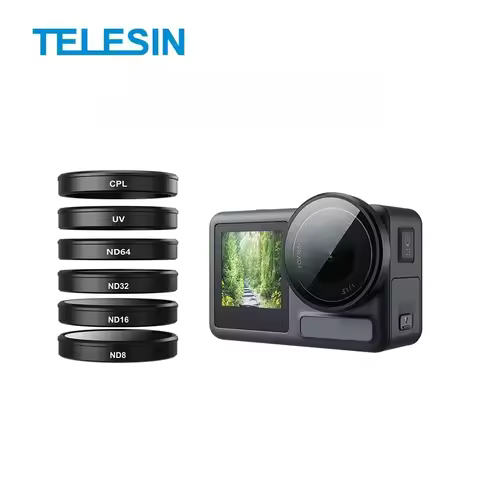TELESIN UV CPL ND 8 16 32 64 Filters Set for DJI OSMO Action 5 4 3 Aluminum Frame AGC Glass Filter K
