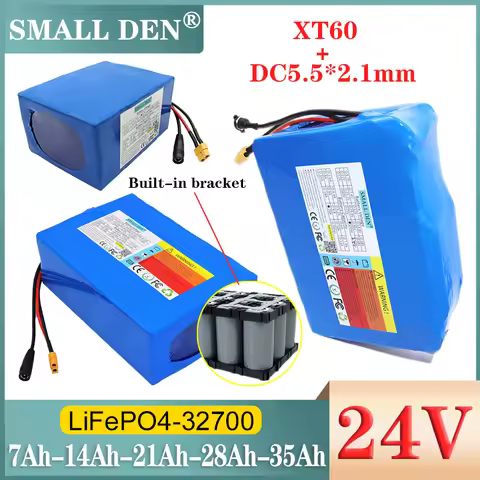 24V 7Ah 14Ah 21Ah 28Ah 35Ah 32700 Lifepo4 battery pack 8S1P-5P 1280W Built-in BMS For E-boat RV UPS 