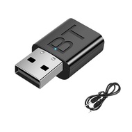 Bluetooth 5.0 Transmitter Receiver Mini 3.5MM Jack AUX Audio Wireless Adapter LED Indicator 2In1 Car Kit USB Adapter