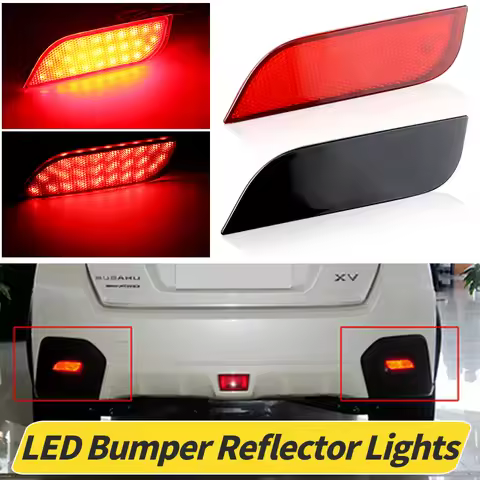 1Pair Tail Light Rear Bumper Lamp LED Reflector Stop Brake Warning Fog For Subaru Impreza XV WRX LEV