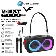Vinnfier VF Tango XT6000 Portable Bluetoorh TWS Karaoke Speaker 300W Party Light Effects 2 UHF Wirel