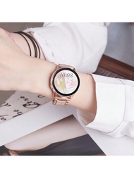 1入20mm 22mm閃亮不鏽鋼單引鏈帶,可以作為禮物送給您的朋友,與samsung Watch4/5,huawei Watch4/3,bango Gt4,gt3系列華為手環兼容