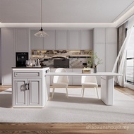 Cream Style Light Luxury Rock Island Table Dining Island Integrated Household Open Dining Table Kitc