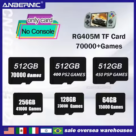 512G ANBERNIC RG405M TF Card Ps Vita 3ds Gamecube Memory Cards Video Game Consoles PS2 MAME PSP Clas