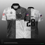 (5 Day Delivery )Jersey Viral OOTD 2023 TIKTOK Murah Berkolar Baju Lelaki Retro Collar Flame Japanes
