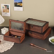 Vintage Glass Begonia Flower Jewelry Box Frosted