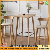 HK Bar Table Solid Wood Square Bar Household Balcony Wall Facing Commercial High Foot Table Milk Tea