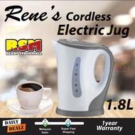 Rene's/Akaashi Electric Cordless Jug Kettle Water Heater 1.8L/Jug Pemanas Air Elektrik