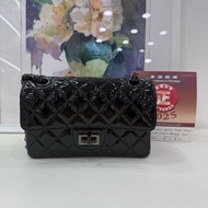 香奈兒Chanel mini 2.55 SO black 全黑漆皮 22年芯片 長20cm