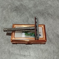 Razor Jadul Pisau Cukur Kumis Jenggot Manual Gagang Besi Bonus Silet