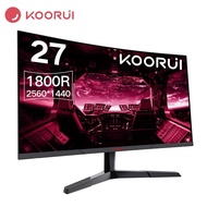 KOORUI 2K Curved Monitor Gaming 27 Inch 144Hz 1Ms Lcd Gamer Para PC Computer Display Accessories 2560 *1440P QHD Monitors