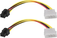 zdyCGTime 4Pin Molex Male to 6Pin PCI-E Male Graphics Card Power Cord Adapter,Molex to 6Pin,4-pin Mo