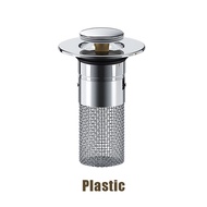 Afur Wastafel Kepala Sifon One Push Pop Up Waste Overflow Bahan Stainless Saringan Wastafel Cuci Tan