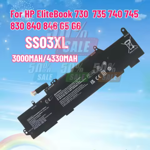 3000MAH/4330MAH SS03XL Laptop Battery for HP EliteBook 730 735 740 745 830 840 846 G5 G6