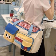 MN Cute Large Capacity Travel Bag Handbag Multiple Pockets Sport Shoulder Bag For Women Yoga Fitness