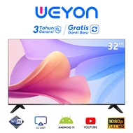 WEYON TV Smart Android 32/43/50 inch TV Led Murah 32 Promo Smart TV 32 inch Murah Promo Meriah Android FHD Ready LED Digital Televisi-Android 11.0-CC CAST-Browser/Youtube -/LAN/WIFI