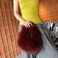 LOLA Faux Fur Bag - Wine