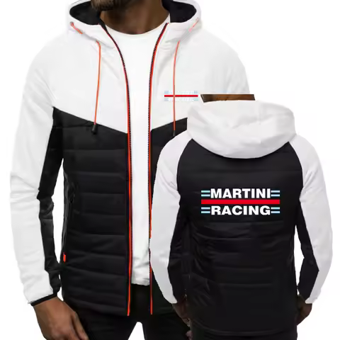 2025 Attractive Trendy Coat Spring And Autumn Man's Zipper Hooded Jacket Martini Racing Logo Print F