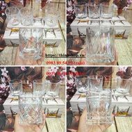 Set of 4 high quality glass cups - low glass cups