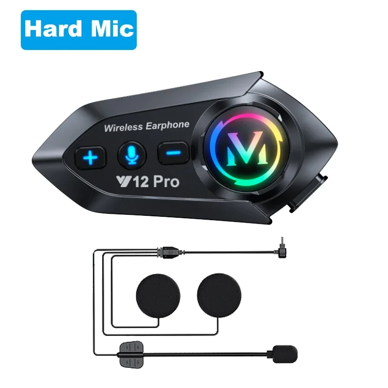Y12 Pro Motorcycle Helmet Bluetooth Intercom Distance 500M Voice Assistant Multi-scene Mixing Music 