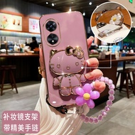 Casing OPPO A78 5G OPPO A58 4G OPPO A78 4G OPPO A98 5G OPPO A97 5G OPPO A38 A18 OPPO A79 5G Case Electroplating Bracelet Flower Soft Holder Soft Phone Case