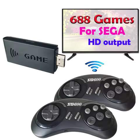 Video Game Console For Sega Genesis Portable Handheld Game16 Bit Wireless Mini HD Game Stick 688 Ret