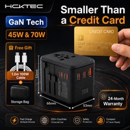 HCKTec Mini Travel Adapter GaN Fast Charging 45W/70W Compact Universal International Travel Plug