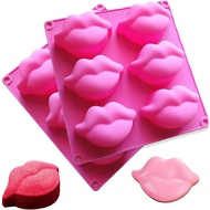Lips Silicone Molds, 2 Pack Hot Lips Soap Molds, 3D Silicone Moulds Chocolate Candy Bar Mould Ice Cu