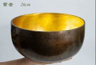 26CM 尼泊爾手工 紫金缽 紫金頌缽 Singing Bowl  頌缽尼泊爾 梵音缽音 碗佛音碗瑜珈冥想滿月靜心缽 銅磬銅缽 送墊圈 送皮棒 尼泊爾手工佛音碗 瑜珈冥想佛音缽銅磬 西藏頌缽唱歌碗 尼