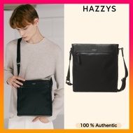 HAZZYS Black Leather Shoulder Bag (2024 NEW)