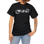 Women's Basic T-Shirt with BELIEVE Letter Printed Beautiful Women's T-Shirt