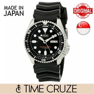 [Time Cruze] Seiko SKX007J1 Automatic Japan Made Diver Black Sports Men Watch SKX007J SKX007