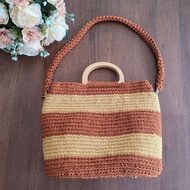 Handmade crochet shoulder bag  / crochet bag / Beg kait (crochet)