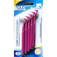 ASUS L Shape Interdental Brush 0.6mm 10's (Bundle of 2)